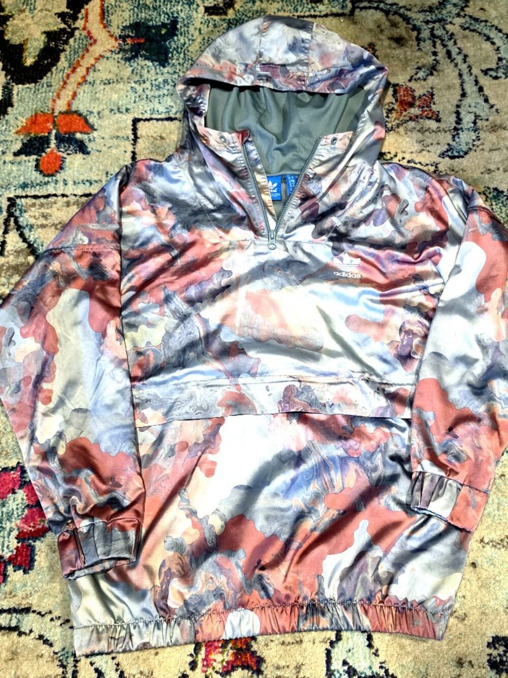 Adidas Originals Abstract Camo Half-Zip Anorak Women's 10
